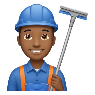 Window Cleaner  black man  sticker