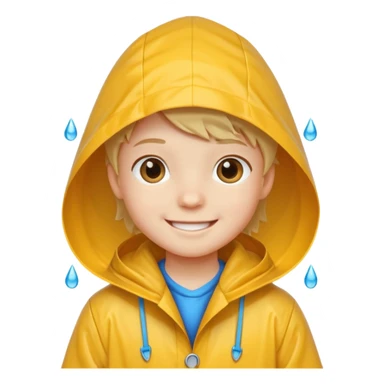 kid with raincoat sticker
