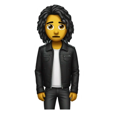 Sad musician with leather jacket sticker