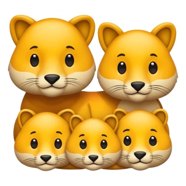 animal group with one male and two females sticker
