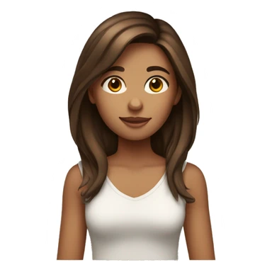 Girl with midlenght brown hair sticker