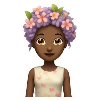 Girl with flowers on hair sticker