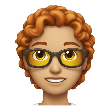 Ruiva com óculos sticker