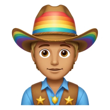 Cowboy with rainbow hat sticker