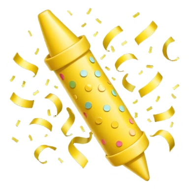party popper emoji lemon yellow color sticker