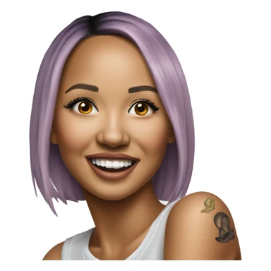 3d Hyper Realistic tattoo Karrueche Tran photo  sticker