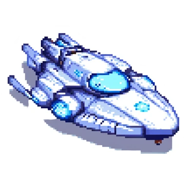 space cruiser, blue and silver colors sticker