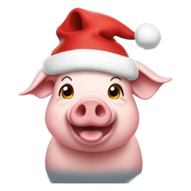 Pig wearing a Santa Claus hat  sticker