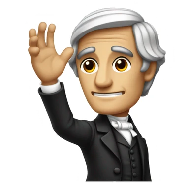 Ralph Waldo Emerson with his hand presenting something sticker