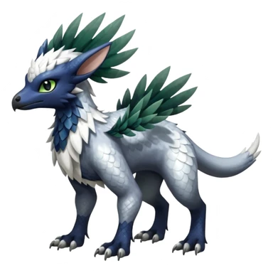 Shiny Black Grey White and Dark-Green Trico-Nargacuga-Silvally-Absol-fusion (full body) sticker