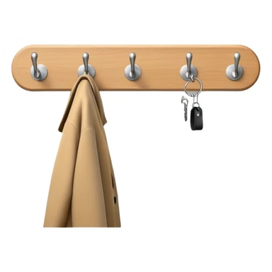 minimalist wall-mounted coat rack with clean lines and rounded hooks sticker