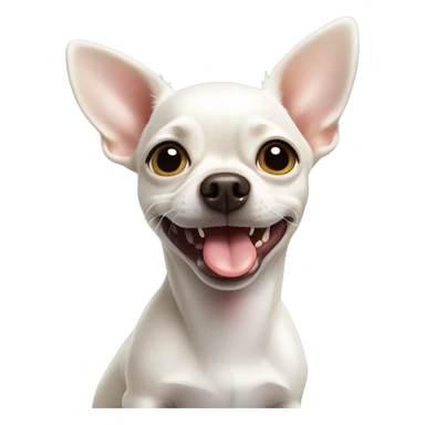 white chihuahua showing tongue sticker