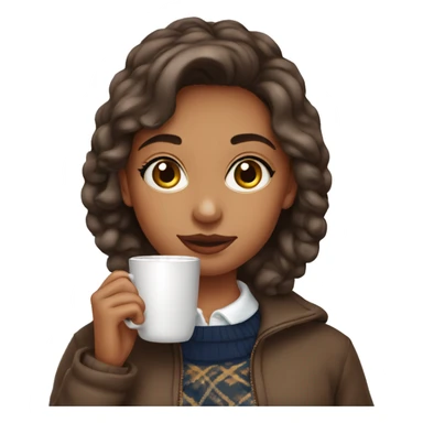 Preppy girl drinking hot coco sticker