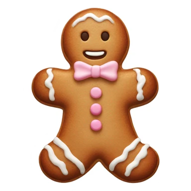 ginger bread man with pastel pink and white icing sticker