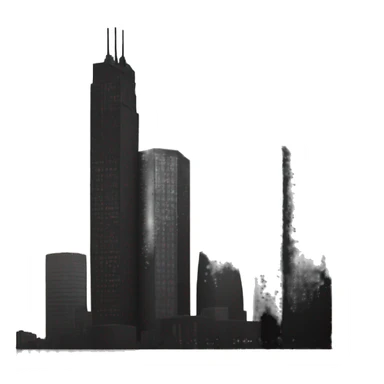 black buildings skyline sticker