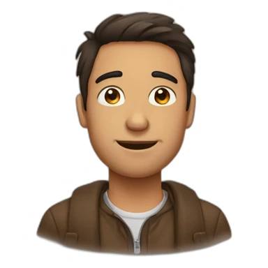 Homme brun avec 2 doigts sous son nez sticker