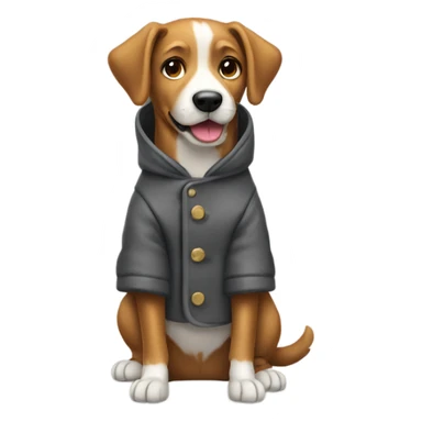 Dog wearing a coat sticker