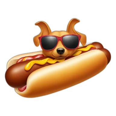 Flying hot dog with wings and sunglasses sticker