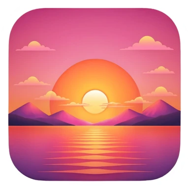 sunset with orange and pink sky sticker
