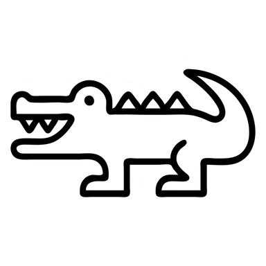 crocodile, modern icon style, clean lines, simple shapes, minimal color sticker