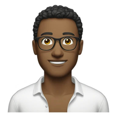 Skinny guy glasses bold white sticker