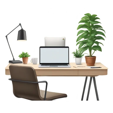 modern-minimalistic-decorated-home-office-front view sticker