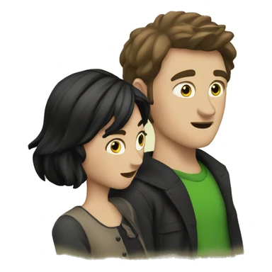 me and my friend watching wicked sticker