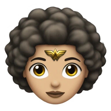 wonder-woman, black afro hair sticker