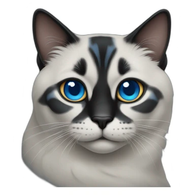 Un gato negro con ojos azules sticker