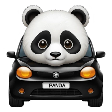 araba ve panda sticker
