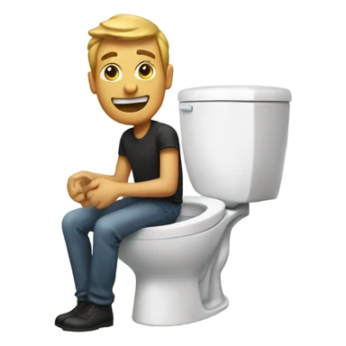 Toilet with guy  sticker