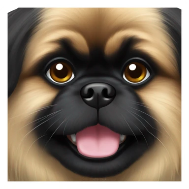Small black pekingese sticker