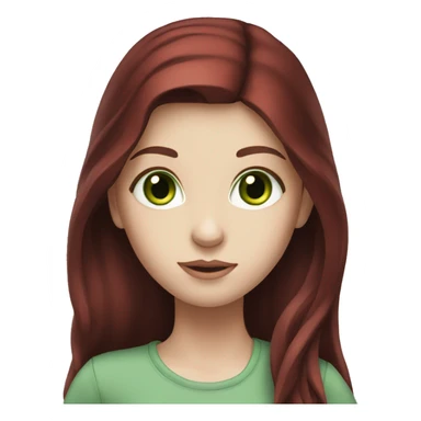 girl, dark red hair, long hair, green eyes, pale skin sticker