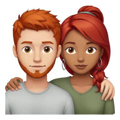 Red haired guy with mixed girlfriend  sticker