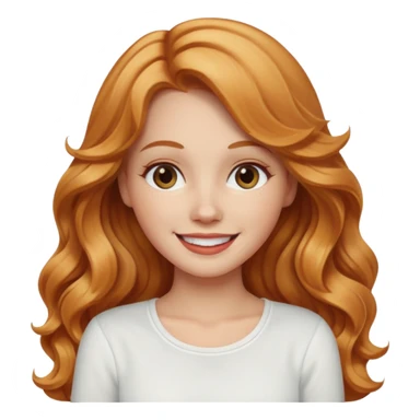 white girl with strawberry blonde long wavy hair, white top  sticker