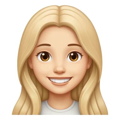smiling girl with long hair sticker