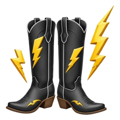 Lightning bolt cowgirl boots sticker