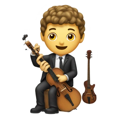 man holding music instrument x50 sticker