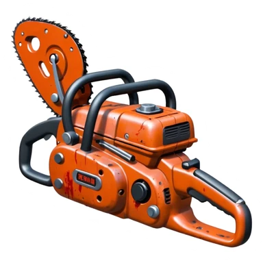 Small chainsaw, horror style, anime emoji, no background sticker