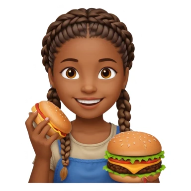 young black girl viking eating burger sticker