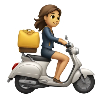 Chica conduciendo un ciclomotor vespino  sticker