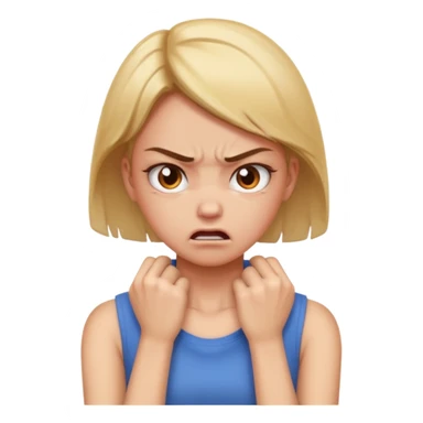 girl hands on neck angry sticker