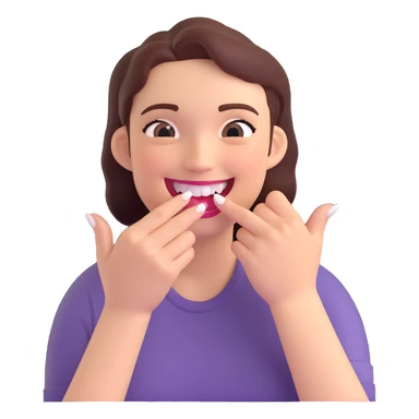 cute emoji of someone biting their nail and grinning sticker