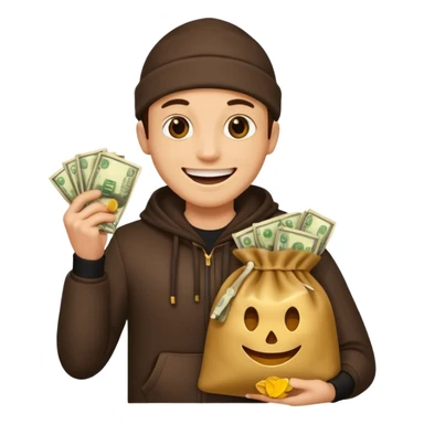 Ladrão com saco de dinheiro sticker
