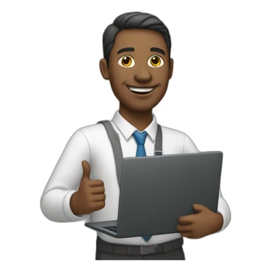 teacher of the school with a laptop in his hands sticker