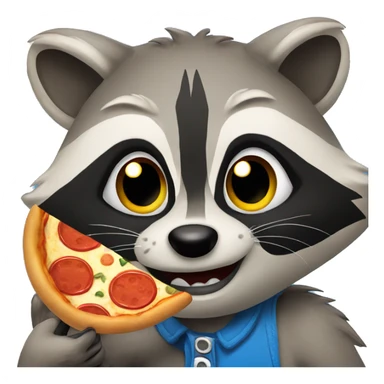 raccoon eating pizza sticker