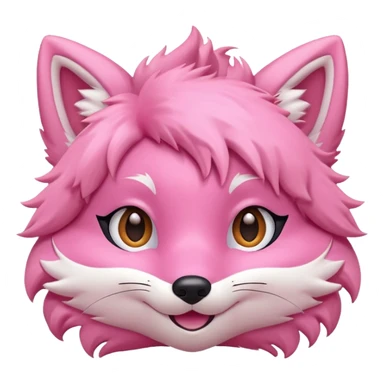 Pink fox character face sticker