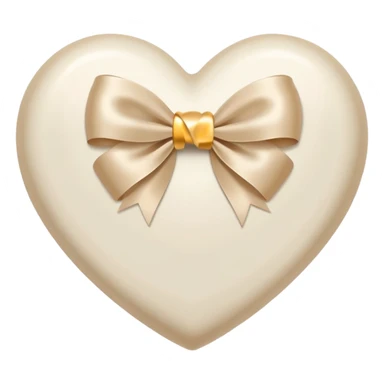 white heart with beige bow sticker