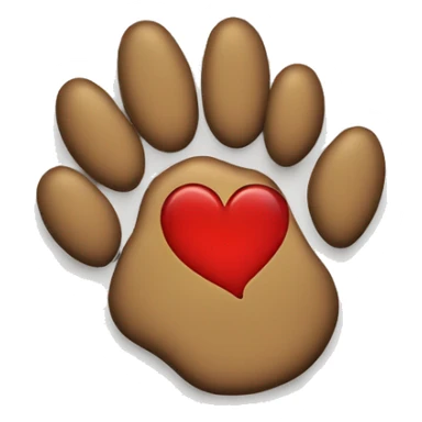paw print with heart beside it sticker
