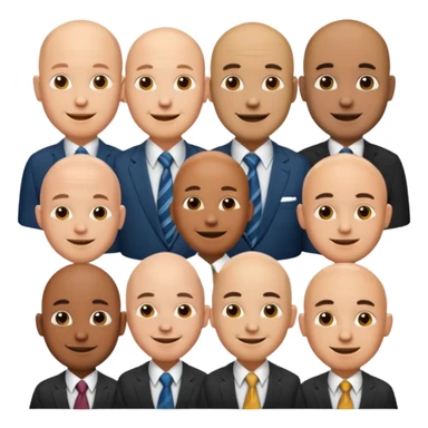 bald men with ties sticker